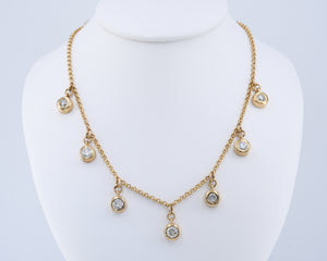 Bezel-set Diamond Dangle Necklace