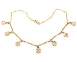 Bezel-set Diamond Dangle Necklace