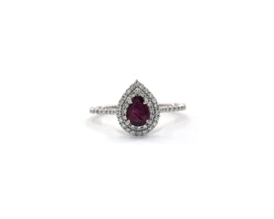 Ruby And Diamond Halo Ring