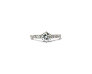 Round Diamond Engagement Ring with Diamond Accents
