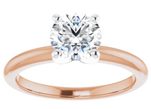 Load image into Gallery viewer, 1CT Round Diamond Pink Gold Solitaire
