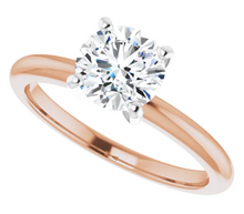 Load image into Gallery viewer, 1CT Round Diamond Pink Gold Solitaire
