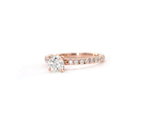 Load image into Gallery viewer, 14K Rose Gold Engagement Ring Set With Round Brilliant Cut GIA Certified Diamond
