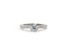 Load image into Gallery viewer, 14K white gold GIA certified round brilliant cut diamond engagement ring.
