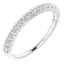 Load image into Gallery viewer, 14K White Gold Shared Prong 1/3CTW Round Brilliant cut Diamond Wedding Band
