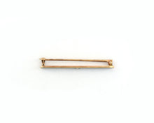 Load image into Gallery viewer, Vintage 14K yellow gold enamel and pearl bar brooch
