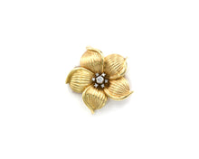 Load image into Gallery viewer, 14K Yellow Gold Flower Pin/Pendant Set With Diamonds

