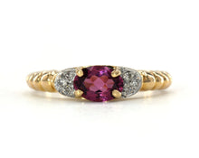 Load image into Gallery viewer, 14K yellow gold pink tourmaline and diamond ring.
