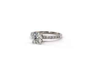14K white gold and diamond engagement style ring