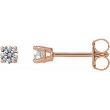 Load image into Gallery viewer, 14k Rose Gold Round Diamond Stud Earrings
