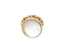Load image into Gallery viewer, 14k yellow gold ring set with citrines and diamonds.
