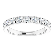 Load image into Gallery viewer, 14k white gold French-set diamond wedding band
