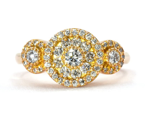 18K Yellow Gold and Diamond Fashion Ring