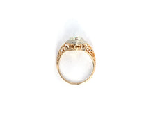 Load image into Gallery viewer, Antique 14K yellow and white gold ring set with a round brilliant cut diamond.
