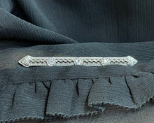 Load image into Gallery viewer, Antique Platinum And 14K White Gold Old Mine Diamond Bar Brooch
