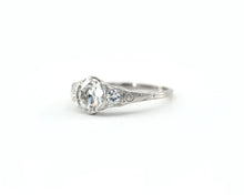 Load image into Gallery viewer, Antique Platinum Engagement Ring Set With Old European cut Diamonds
