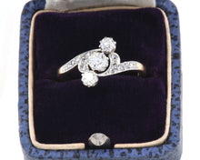 Load image into Gallery viewer, Antique Platinum and 14K Yellow Gold Ring Set With Old European And Rose Cut Diamonds
