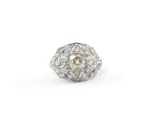 Load image into Gallery viewer, Antique platinum and Old Mine cut diamond ring.
