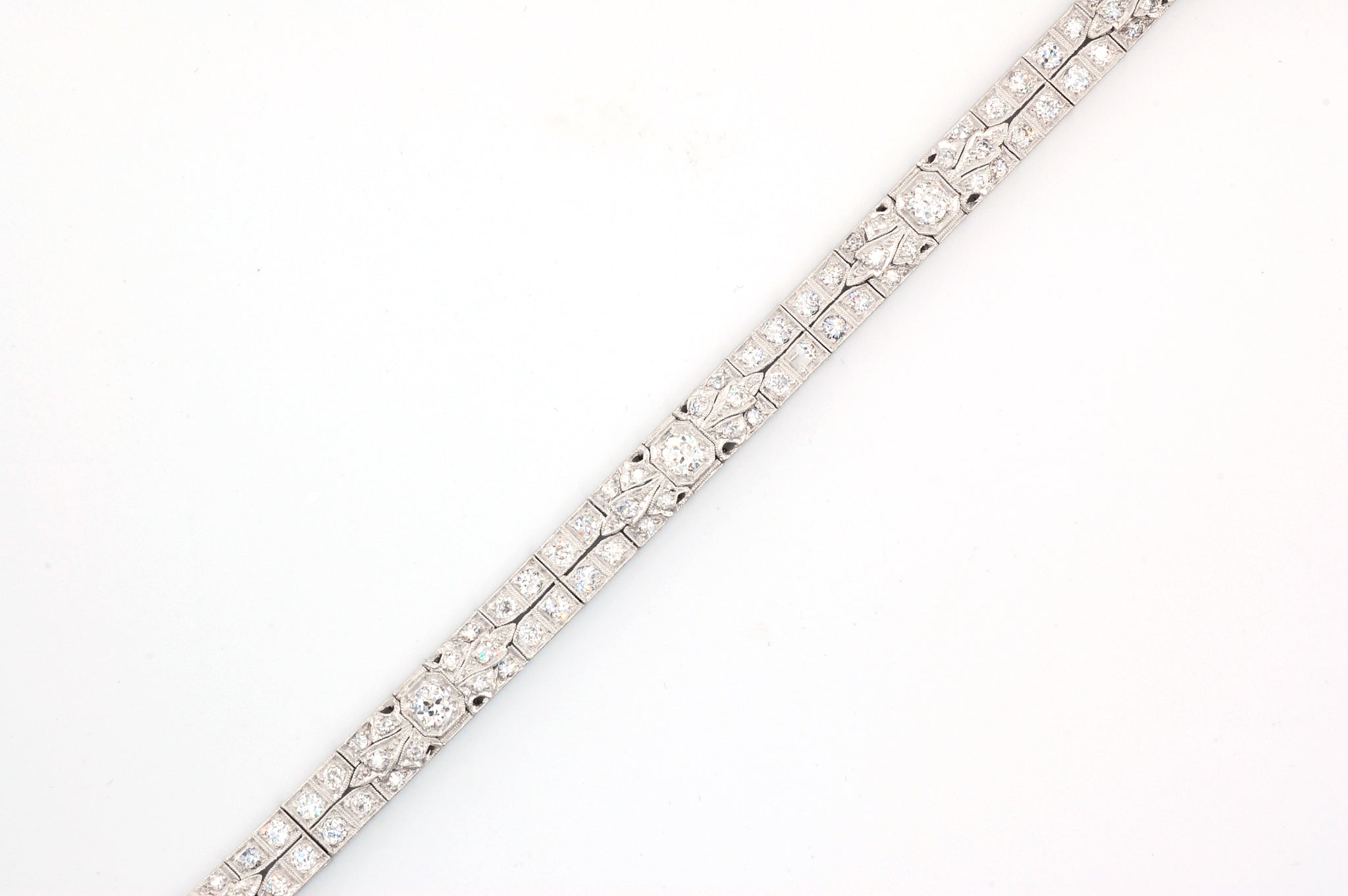 WOW ~ Platinum 4 Carat Diamond Bracelet, Vintage – Fancy Flea Antiques