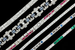 Shop Our Selection of Antique Vintage Art Deco Platinum, White Gold, Diamond and Gemstone Bracelets And Jewelry at Guy Edward Family Jewelers, Estate Jewelry Specialists in Warrington Bucks County, PA.