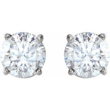 Load image into Gallery viewer, Round Diamond Studs In 14k White Gold
