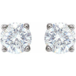 Round Diamond Stud Earrings in 14k White Gold