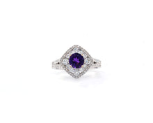Load image into Gallery viewer, Amethyst and Diamond Halo Ring
