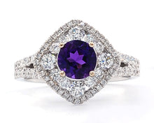 Load image into Gallery viewer, Amethyst and Diamond Cocktail Ring
