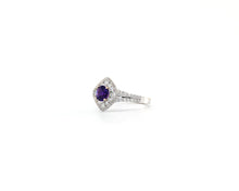 Load image into Gallery viewer, Amethyst and Diamond Halo Ring
