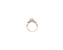 Load image into Gallery viewer, Rose Gold and White Gold Diamond Halo Engagement Ring
