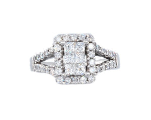 Halo Cluster Diamond Engagement Ring