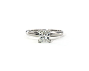Platinum Princess Cut Diamond Solitaire Engagement Ring