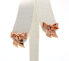 Load image into Gallery viewer, Vintage 14K Rose Gold Bow Stud Earrings.
