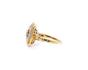 Vintage 14K yellow, white, and rose gold diamond ring