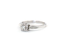 Load image into Gallery viewer, Vintage 14K White Gold Signed Prism-Lite Diamond Engagement Style Ring
