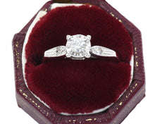 Load image into Gallery viewer, Vintage 14K White Gold Signed Prism-Lite Diamond Engagement Style Ring
