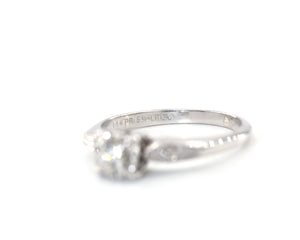 Vintage 14K White Gold Signed Prism-Lite Diamond Engagement Style Ring