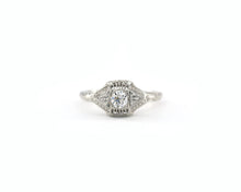 Load image into Gallery viewer, Vintage 18K White Gold Old European cut Diamond Ring.
