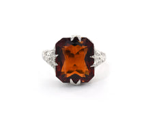 Load image into Gallery viewer, Vintage 18K white gold and Madeira citrine ring.
