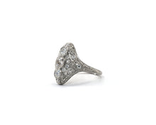 Load image into Gallery viewer, Vintage Platinum Ring Set With Old European, Old Mine, And Round Brilliant cut Diamonds.
